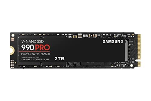 SAMSUNG 990 PRO SSD 2TB PCIe 4.0 M.2 2280 Internal Solid State Hard Drive, Seq. Read Speeds Up to 7,450 MB/s for High End Computing, Gaming, and Heavy Duty Workstations, MZ-V9P2T0B/AM
