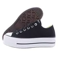 Converse Women's Chuck Taylor All Star Lift Platform Denim Fashion Sneakers, Black/White, 5