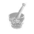 Apothecary Products Mortar and Pestle Bowl | Mixer and Grinder for Medicine | Glass | 2 Oz