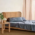 Linen House Nara 400TC Bamboo/Cotton Bluestone Super King Sheet Set