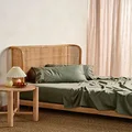 Linen House Nara 400TC Bamboo/Cotton Moss Queen Sheet Set