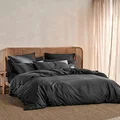 Linen House Nara 400TC Bamboo/Cotton Charcoal Double Quilt Cover Set