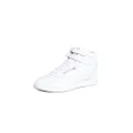 Reebok Women's Freestyle Hi High Top Sneaker, White/Silver 2, 5