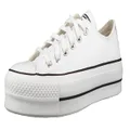 Converse Women's Chuck Taylor All Star Lift Clean Sneaker, Black/White, 9 M US