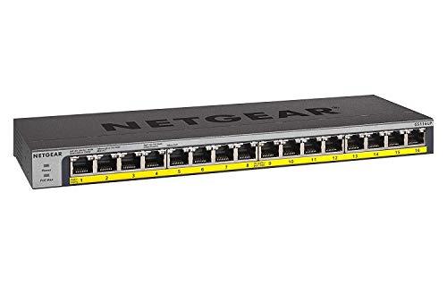 NETGEAR PoE Switch 16 Port Gigabit Ethernet Unmanaged Network Switch (GS116LP) - with 16 x PoE+ @ 76 W Upgradeable, Desktop, Wall Mount or Rackmount, and Limited Protection