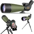 Gosky 20-60x80 Spotting Scope with Tripod, Carrying Bag and Scope Phone Adapter - BAK4 45 Degree Angled Eyepiece Telescope for Target Shooting Hunting Bird Watching Wildlife Scenery
