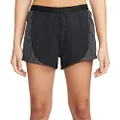 Nike Dri-FIT Run Division Tempo Luxe Women's 3" Running Shorts (Large, Black/Atomic Orange)