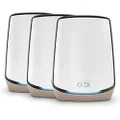 NETGEAR Orbi Whole Home WiFi 6 Tri-Band Mesh System (RBK863S) | AX6000 Wireless Speed (Up to 6.0Gbs) | 3 Pack - White