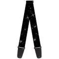 Buckle-Down Premium Guitar Strap, Shining Stars Black/White, 29 to 54 Inch Length, 2 Inch Wide