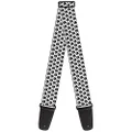 Buckle-Down Premium Guitar Strap, Paw Print White/Black, 29 to 54 Inch Length, 2 Inch Wide
