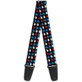 Buckle-Down Premium Guitar Strap, Whales Navy/Red/White/Blue, 29 to 54 Inch Length, 2 Inch Wide
