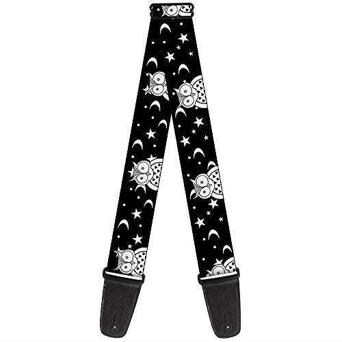 Buckle-Down Premium Guitar Strap, Owls Black/White 2, 29 to 54 Inch Length, 2 Inch Wide