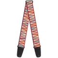 Buckle-Down Premium Guitar Strap, Zig Zag Doodle Red/Tan/Blue/Orange, 29 to 54 Inch Length, 2 Inch Wide