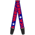 Buckle-Down Premium Guitar Strap, Merica Star Blue/Red/White, 29 to 54 Inch Length, 2 Inch Wide