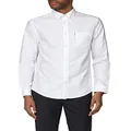 Ben Sherman Men's Long Sleeve Signature Oxford Shirt, White, Large