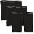 Calvin Klein Men's Microfiber Stretch 3-Pack Boxer Brief, Black, X-Large Big