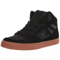 DC Men's Pure High Top Wc Skate Shoes Casual Sneakers, Black/Gum, 6