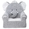 Soft Landing Sweet Seats, Premium and Comfy Toddler Lounge Chair with Carrying Handle & Side Pockets – Elephant, Grey