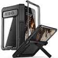 Poetic Guardian Case for Google Pixel Fold 5G,[Hinge Protection][Kickstand][Mil-Grade Protection] Ultra-Thin Full-Body Hybrid Shockproof Protective Rugged Cover with Built-in Screen Protector, Black