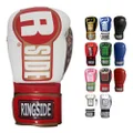 Ringside Apex Flash Sparring Gloves, IMF-Tech Boxing Gloves with Secure Wrist Support, Synthetic Boxing Gloves for Men and Women, Red and White, 14 Oz
