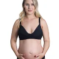 New Beginnings Diamond Breastfeeding Bra for Steady and Gently Support with Wire-Free Frame & Seamless Soft Cups, Black, Large
