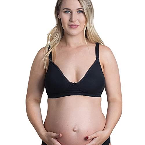 New Beginnings Diamond Breastfeeding Bra for Steady and Gently Support with Wire-Free Frame & Seamless Soft Cups, Black, Medium Plus
