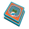 YouTheFan NFL Miami Dolphins 3D StadiumView Coasters - Hard Rock Stadium, 1 Count (Pack of 2)
