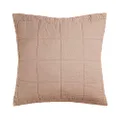 Bambury French Flax Linen Quilted Euro Pillow Sham, Tea Rose