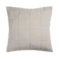 Bambury French Flax Linen Quilted Euro Pillow Sham, Pebble