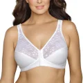 EXQUISITE FORM Front Close Wireless Plus Size Posture Bra with Lace, Size 42C, White