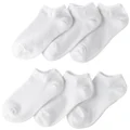 Jefferies Socks Big Boys' Seamless Capri Liner Socks (Pack of 6), White, Large