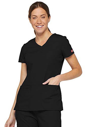 Dickies Women's EDS Signature V-Neck Top with Multiple Patch Pockets