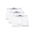 Emporio Armani Mens 3-Pack Cotton Trunks 3-Pack Cotton Trunks Long Sleeve Trunks - White - Large