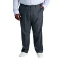 Haggar Mens Cool 18 Pro Classic Fit Flat Front Casual Pant Regular and Big & Tall Sizes, Charcoal Heather, 38W x 29L
