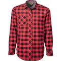 Timberland PRO Mens Woodfort Mid-Weight Flannel Work Utility Button Down Shirt, Classic Red Buffalo Check, Large