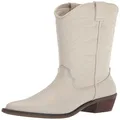 Steve Madden Women's Hayward Western Boot, White Leather, 6 US
