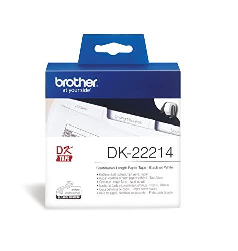 Brother Genuine DK-22214, White Continuous Paper Roll, 12mm X 30.48m