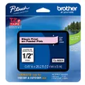 Brother P-Touch Standard Laminated Tape, 1/2", Black on Pastel Pink (TZeMQE31)
