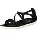 ECCO Women's Simpil Leather Sandal, Black, Size EU 41/US 10-10.5