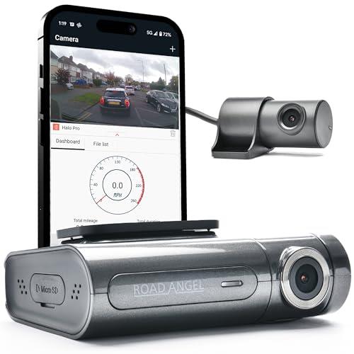 Road Angel Halo Pro 2K 1440p Dual Dash-Camera, with 140° Front + 120° 1080p Rear Cams, Super Night Vision, Built-in Wi-Fi, Winter Mode