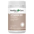 Healthy Care Vitamin D3 1000IU - 250 Capsules, Brown | Promotes calcium absorption in bones