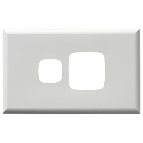 HPM Excel Switch & PowerPoint Cover Plates for Single Power Outlet, White