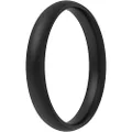 ThunderFit Super Thin Stackable Silicone Rings Wedding Bands - 1 Ring (Black, 11.5-12 (21.3mm)