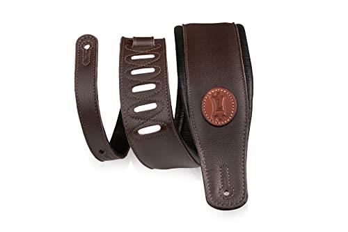 Levy's Leathers Garment Leather Guitar Strap, 3-Inch Wide, Dark Brown