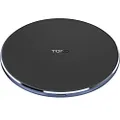 TOZO W1 Wireless Charger Thin Aviation Aluminum Computer Numerical Control Technology Fast Charging Pad Blue (NO AC Adapter)