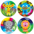 French Bull 74191 Kids Plate Set of 4 - BPA-Free, Tray, Animals, Toddler, Durable, Drop Resistant - Jungle 8-inch