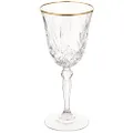 Lorren Home Trends LG3000 Siena Collection Crystal Red Wine Glass with Gold Band Design, Set of 4,White