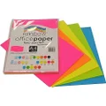 Rainbow A4 Colour Copy Paper 100 Sheets, Fluro Assorted