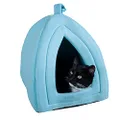 PETMAKER Cat House - Indoor Bed with Removable Foam Cushion - Pet Tent for Puppies, Rabbits, Guinea Pigs, Hedgehogs, and Other Small Animals by (Blue)
