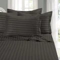 Elegant Comfort Best, Softest, Coziest 6-Piece Sheet Sets! - 1500 Premier Hotel Quality Luxurious Wrinkle Resistant 6-Piece Damask Stripe Bed Sheet Set, Full Grey